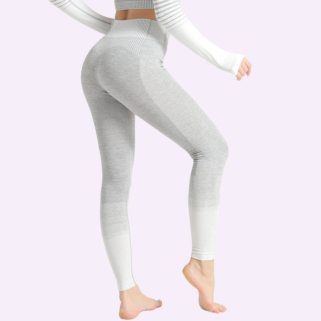 Fitness legging Striped Knitted High Waist - Stregactive