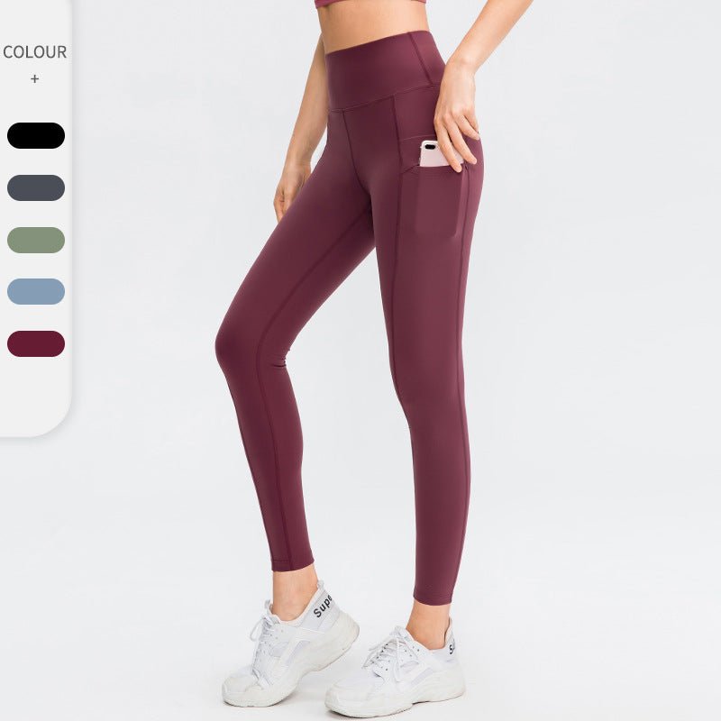 Women High Waist Nude Feel leggings with Pocket - Stregactive