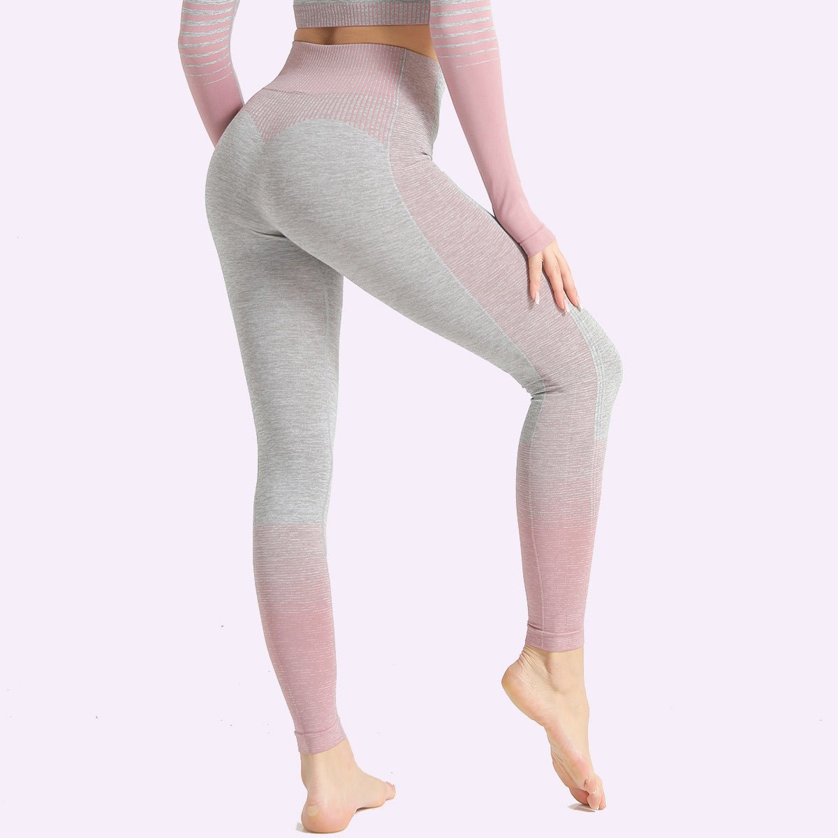 Fitness legging Striped Knitted High Waist - Stregactive