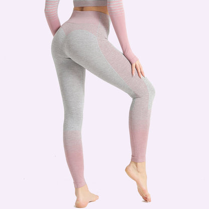 Fitness legging Striped Knitted High Waist - Stregactive