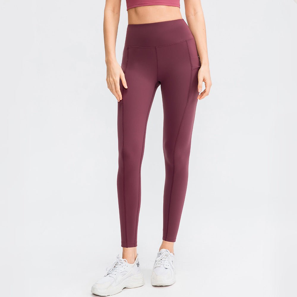 Women High Waist Nude Feel leggings with Pocket - Stregactive