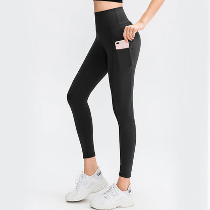 Women High Waist Nude Feel leggings with Pocket - Stregactive